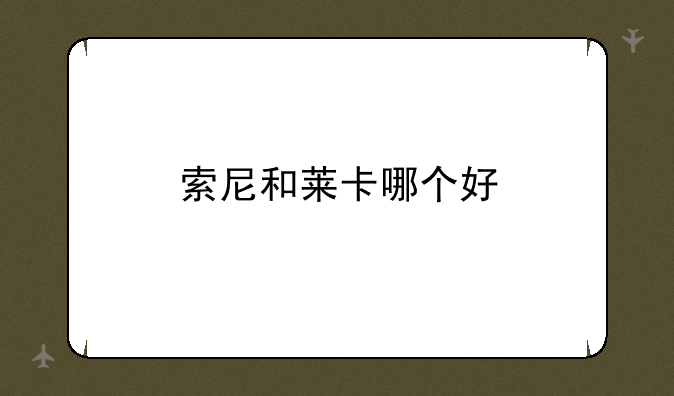 索尼和莱卡哪个好