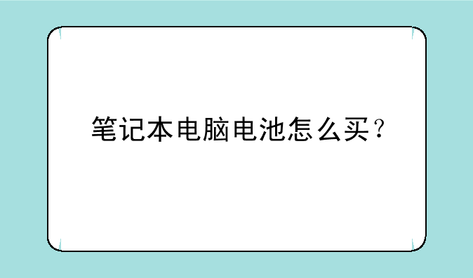 笔记本电脑电池怎么买？