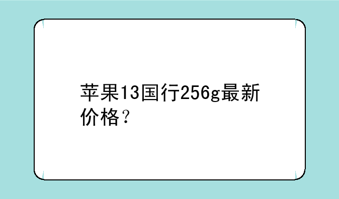 苹果13国行256g最新价格？