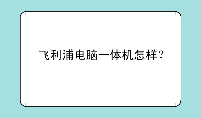 飞利浦电脑一体机怎样？