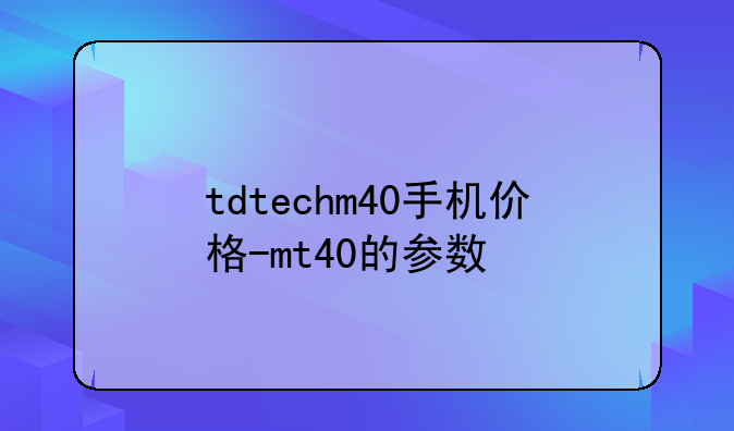 tdtechm40手机价格-mt40的参数