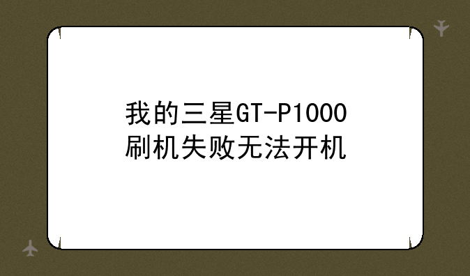 我的三星GT-P1000刷机失败无法开机;三星p1000平